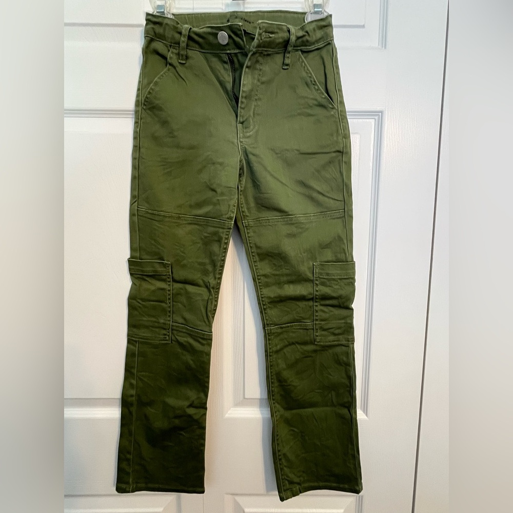 Girls Olive Cargo Pants